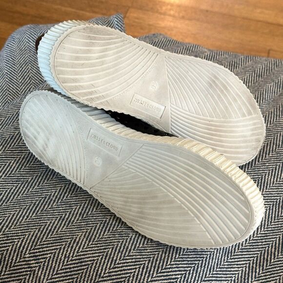 MUSSE & CLOUD Black Cacey Woven Perforated Leather Flatform Creeper Sneakers 9 - Picture 14 of 16